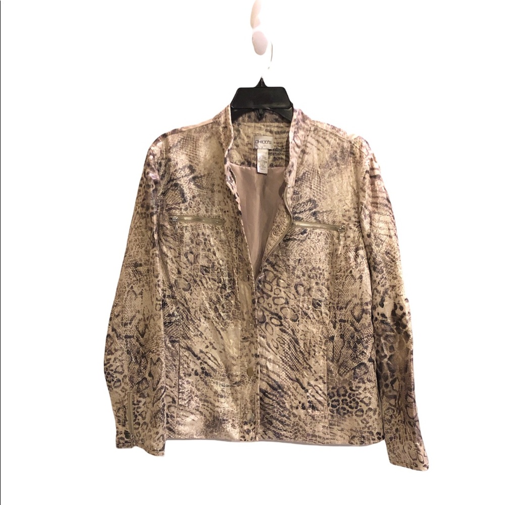 Chico’s size 2 mixed animal print jacket